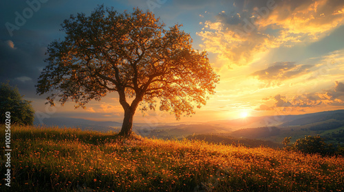 Stunning HD Sunset Landscape Background – Perfect for Desktop and Nature Wallpapers 