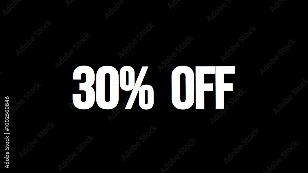 30% OFF text animation, slicing blue effect. Promotion concept, looping video 30% OFF text animation, slicing blue effect. Promotion concept, looping video
