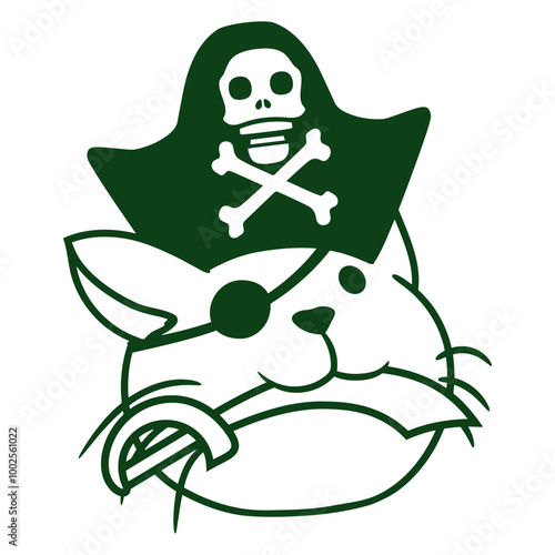 Cat Pirate Crew Captain Sailer Buccaneer Sailing Pet Cute Small Kitten Comic