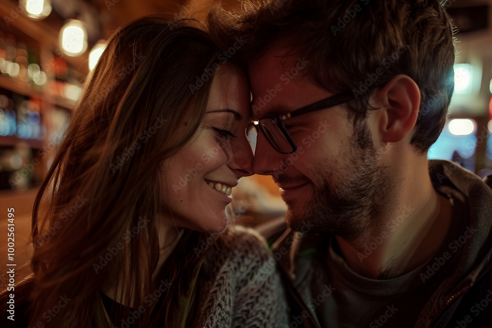 Naklejka premium Luxury candlelight dinner setup for couple on Valentine day Romantic date anniversary, Generative AI