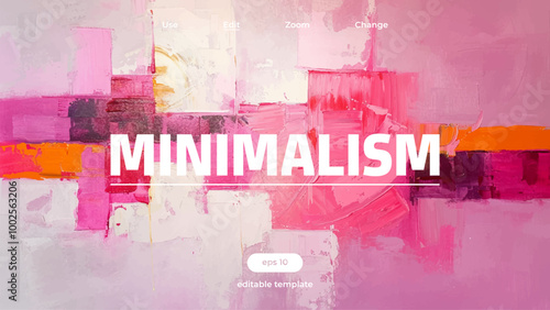 Modern Painting Of Abstract Pink Geometrical Forms Drawn With A Palette Knife Oil Painting On Canvas Featuring Bold Pink Shapes And Forms With Textured Brushstrokes