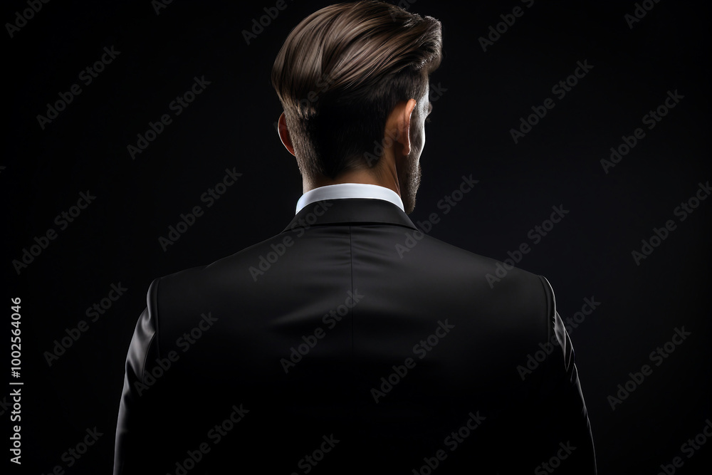 Generative AI illustration of secret agent spy person classic spy movie stylish action clothes scene Generative AI illustration of secret agent spy person classic spy movie stylish action clothes scene