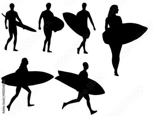 Canvas Print Silhouette sport surf person