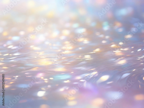 A delicate mother-of-pearl wave with highlights of bokeh