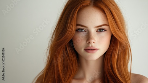 Intense Gaze of a Young Girl with Red Hair