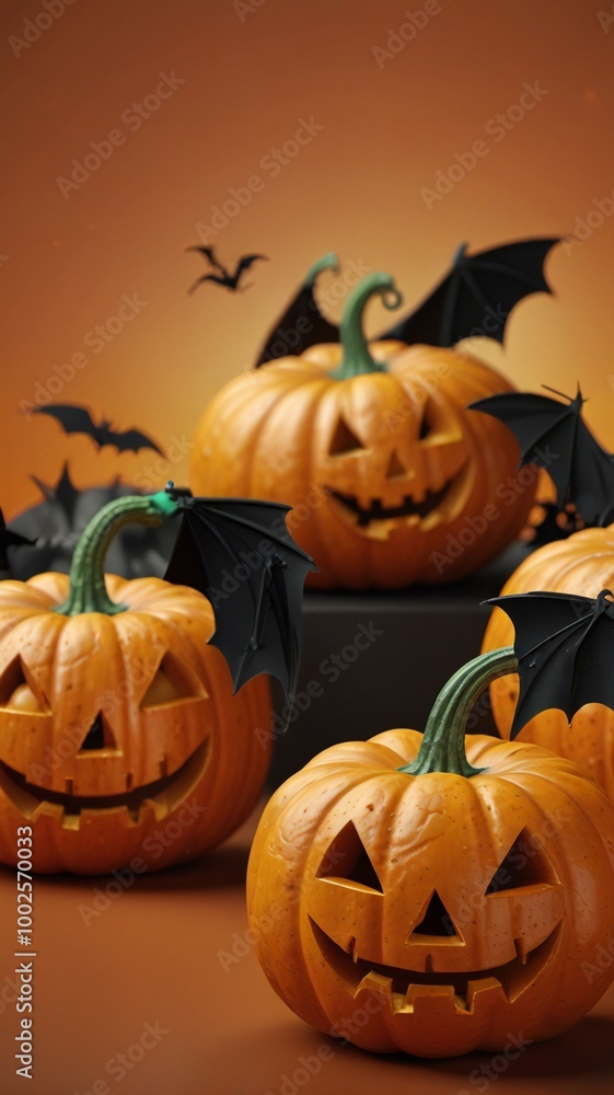 halloween pumpkin with bats and pumpkin halloween pumpkin with bats and pumpkin