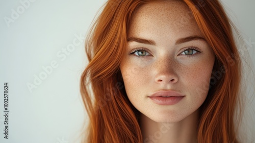 Intense Gaze of a Young Girl with Red Hair