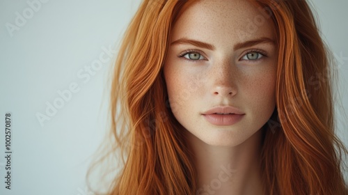 Intense Gaze of a Young Girl with Red Hair