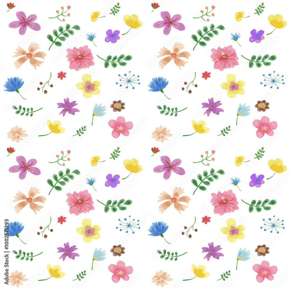 seamless pattern with flowers, floral pattern background printable vector