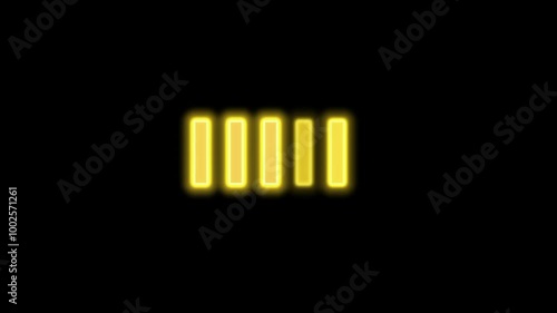 A glowing yellow bar animates smoothly against a black background. The futuristic light display pulses and shifts, creating a sleek, minimalistic visual effect ideal for tech or sci-fi themes. photo