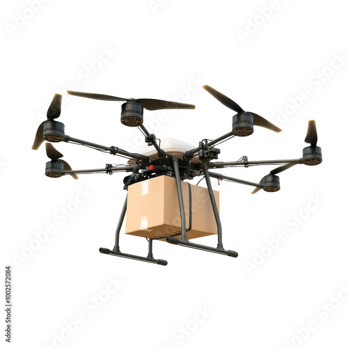 Obraz na płótnie Drone delivering package during daytime operation w salonie