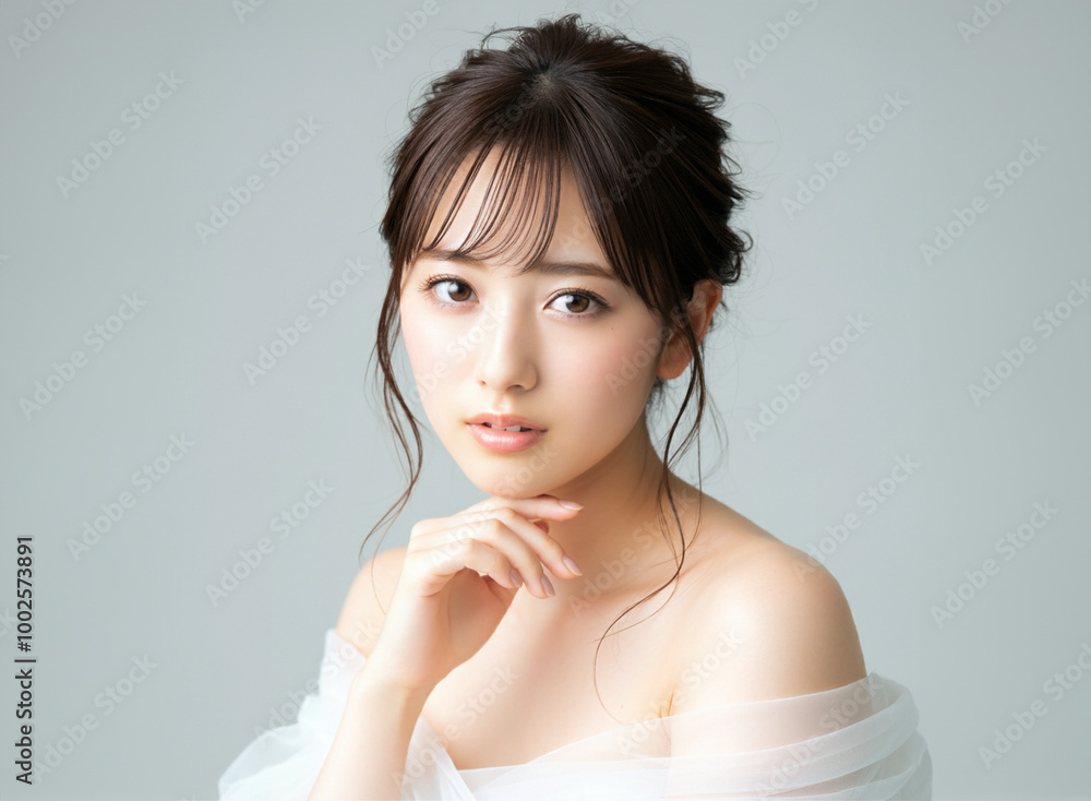 白いワンピースの女性 白いワンピースの女性