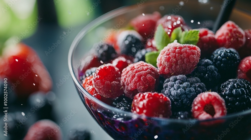 Plant protein powder with berries to make a nutritious shake Plant protein powder with berries to make a nutritious shake