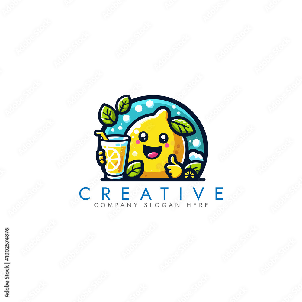 Lemon juice logo illustration design Lemon juice logo illustration design