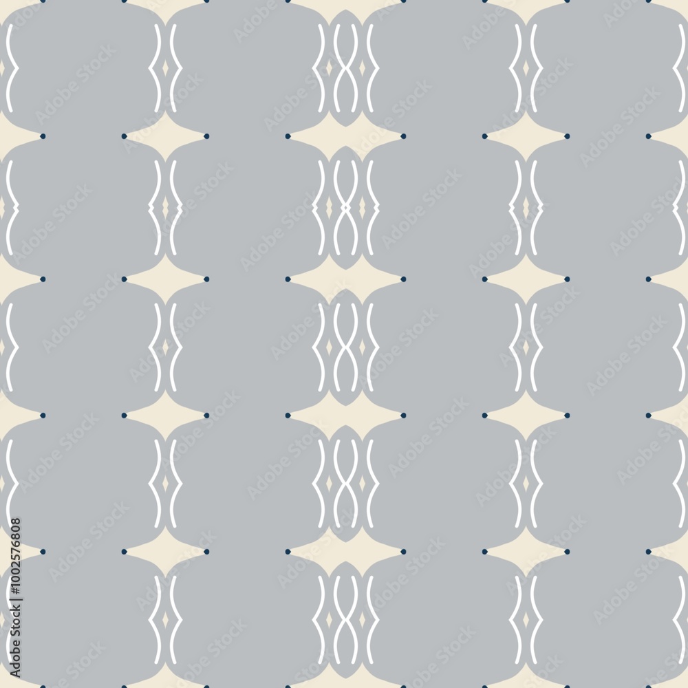 Fototapeta premium Diamond Line Motif Ethnic Decoration. Background Wavy Traditional Line Gray. Tribe Motif Pattern Geometric Illustration.