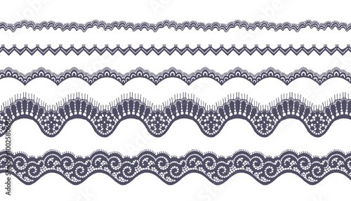 Collection of Various Fan-Shaped Lace Trim.