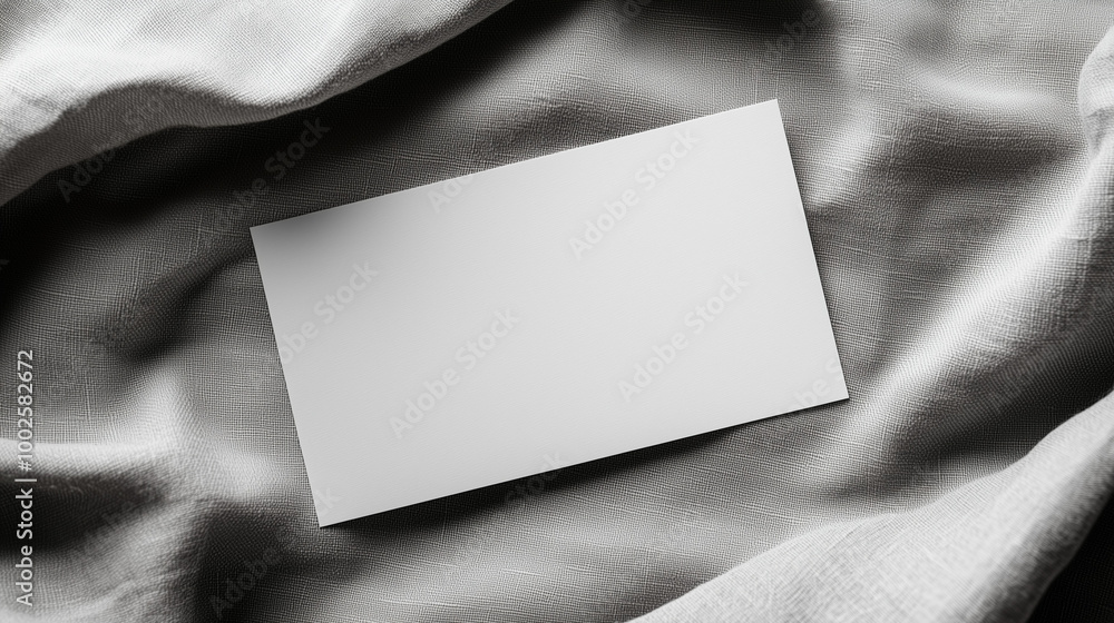 White Blank Invitation Card on Soft Fabric for Elegant Design Mockups White Blank Invitation Card on Soft Fabric for Elegant Design Mockups