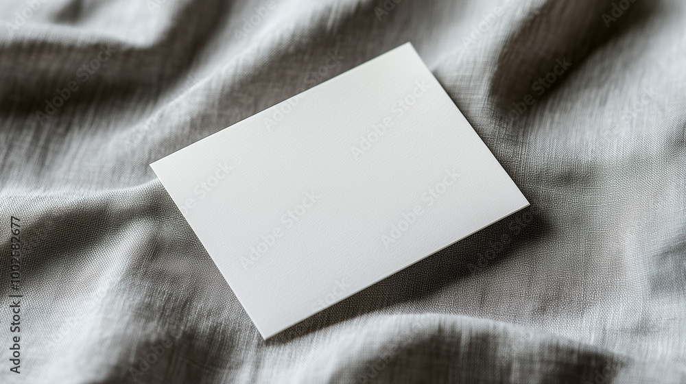 Blank White Card on Elegant Soft Textured Fabric for Corporate or Wedding Stationery Blank White Card on Elegant Soft Textured Fabric for Corporate or Wedding Stationery