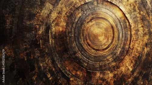 The concept of time cycles in earthy browns and golden hues photo