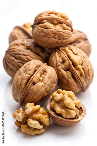 Delicious walnuts, isolated on white background