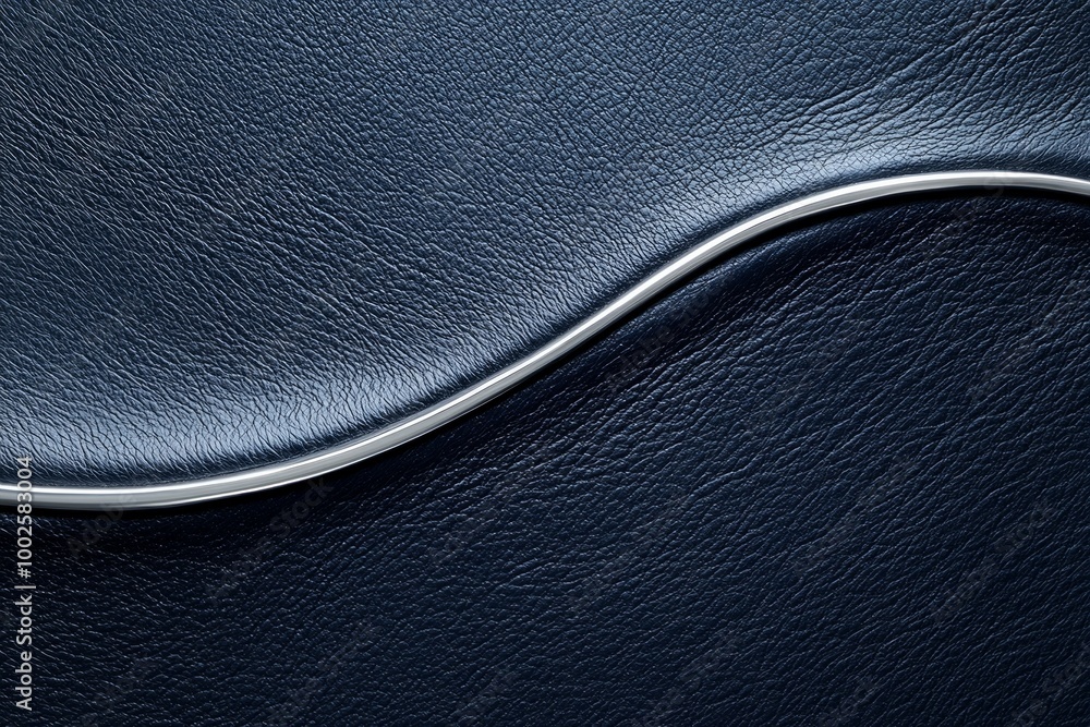 A deep navy leather background with a subtle, thin silver curve running along the bottom, blending elegance with minimalism. A deep navy leather background with a subtle, thin silver curve running along the bottom, blending elegance with minimalism.