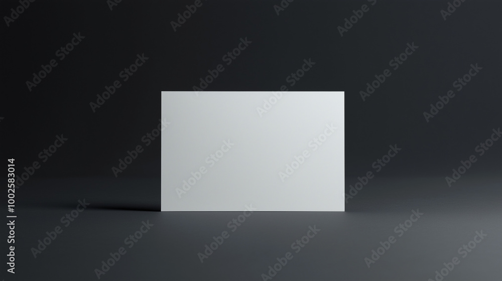 Minimalist White Card on Dark Studio Background Shadow Play and Balance Minimalist White Card on Dark Studio Background Shadow Play and Balance