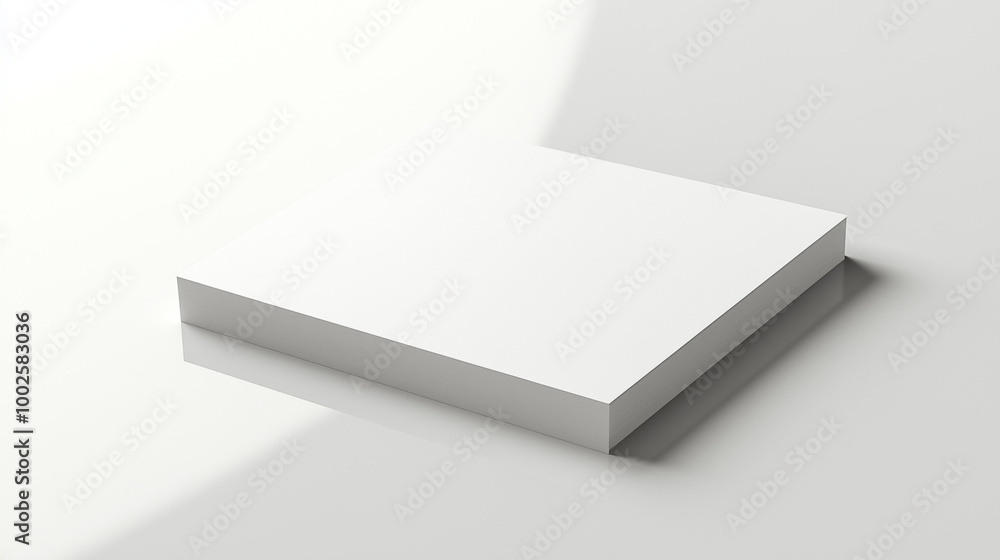 White Square Box-Shaped Stack On a Clean Table Under Soft Lighting Professional Minimalist Design White Square Box-Shaped Stack On a Clean Table Under Soft Lighting Professional Minimalist Design