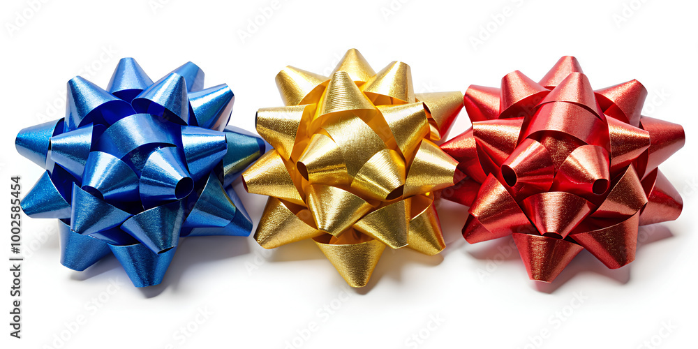 Set of Gift bow, Red, gold yellow, Blue, Many assorted different colors. on white background Set of Gift bow, Red, gold yellow, Blue, Many assorted different colors. on white background