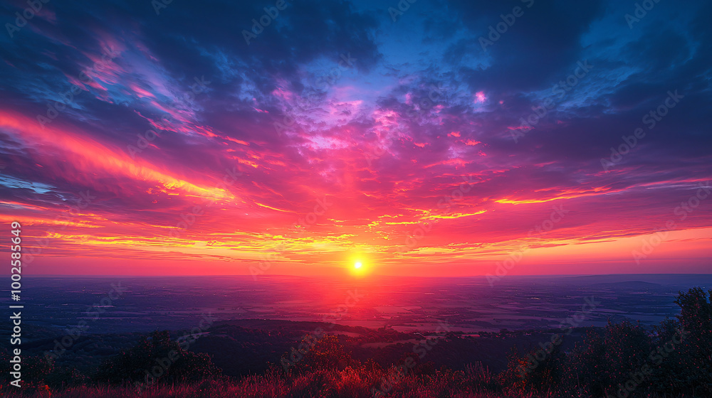 Fototapeta premium Stunning HD Sunset Landscape Background – Perfect for Desktop and Nature Wallpapers 
