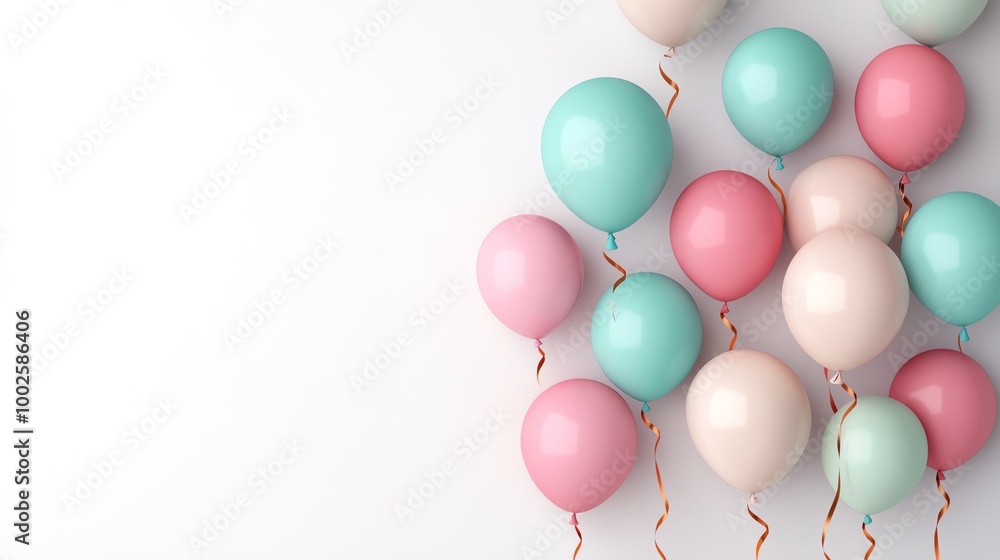 A colorful arrangement of balloons in pastel hues, perfect for celebrations, parties, and joyful occasions. A colorful arrangement of balloons in pastel hues, perfect for celebrations, parties, and joyful occasions.