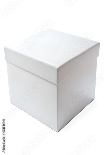 Covered white box, isolated on white background