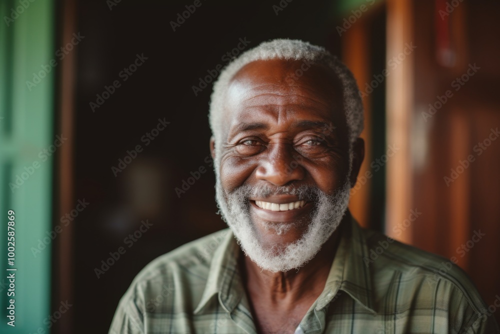 Smiling portrait of a senior man in nursing home Smiling portrait of a senior man in nursing home