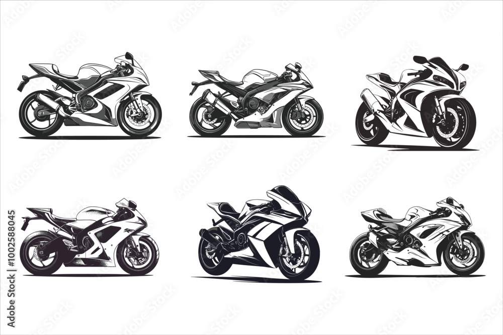 Naklejka premium Motorcycle Vector Silhouette