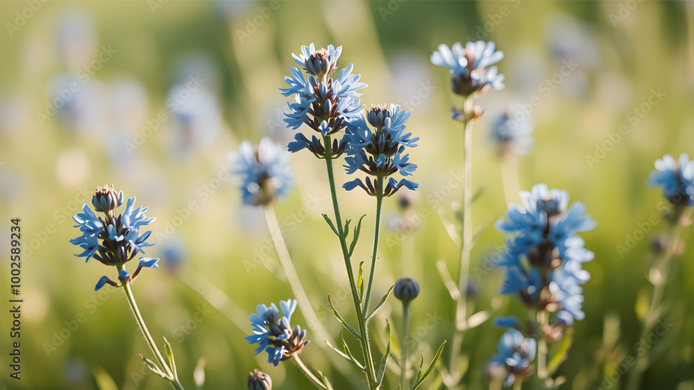 Delicate Blue Flax Flowers in Full Bloom Delicate Blue Flax Flowers in Full Bloom