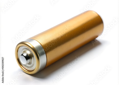 One AA Alkaline battery, isolated on white background photo