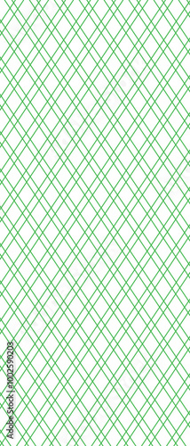 A repeating pattern of green diagonal lines forming a grid on a white background, suitable for graphic design use.