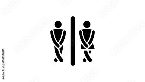 Toilet WC Restroom Sign , black isolated silhouette