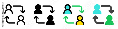 Editable employee turnover, account switch vector icon. Part of a big icon set family. Perfect for web and app interfaces, presentations, infographics, etc