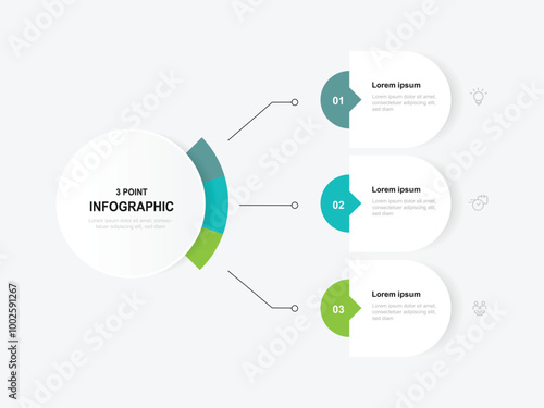 Design template infographic vector with icons and 3 step process and diagram concept suitable for business information and web presentation