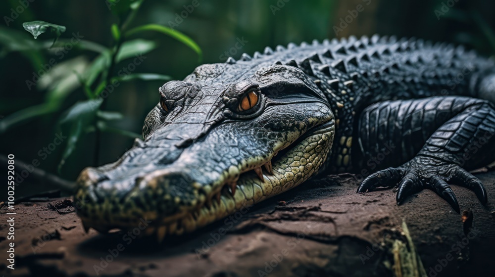 Obraz premium Close-up of a Crocodile's Face