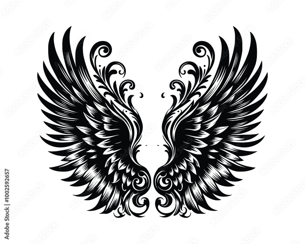 Obraz premium Ornate Wings: Symbol of Freedom & Power