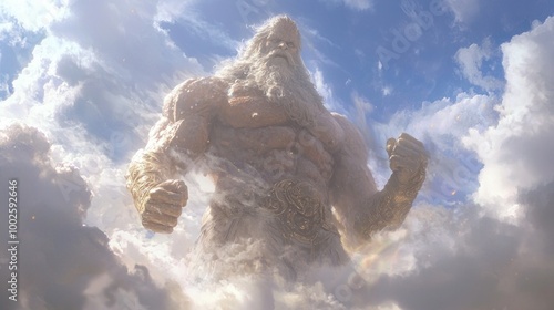 Titan Cronus - Symbol of Strength and Power Amidst Swirling Clouds