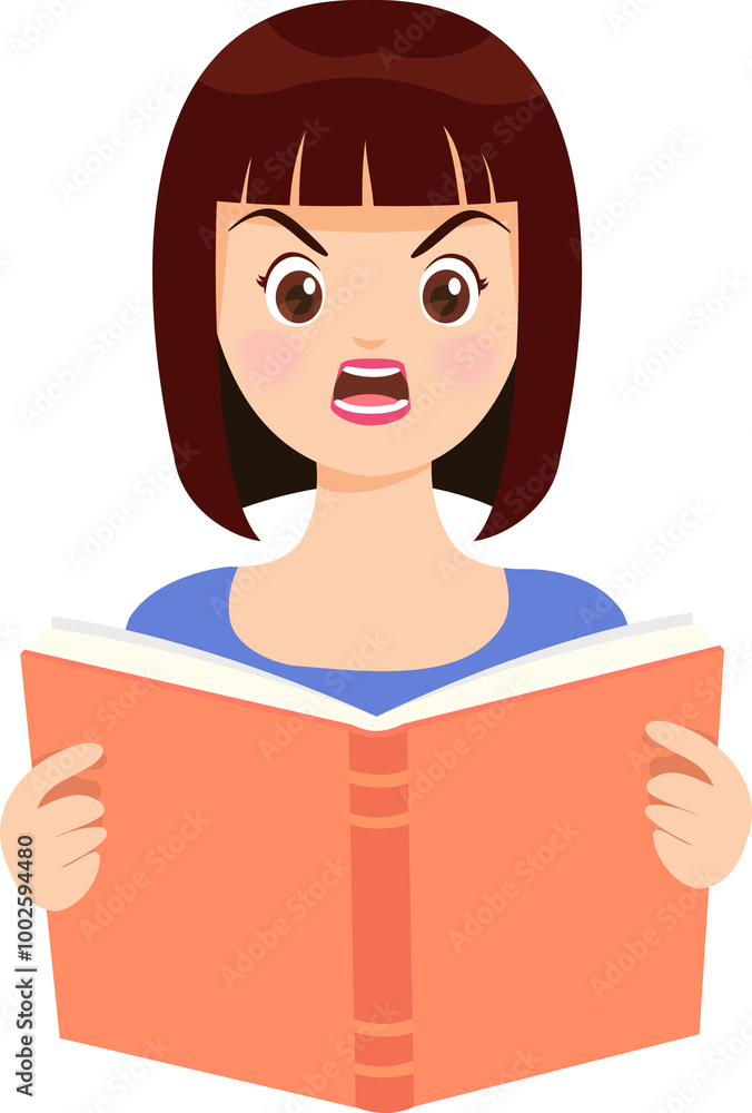 People are reading book and have different emotions People are reading book and have different emotions