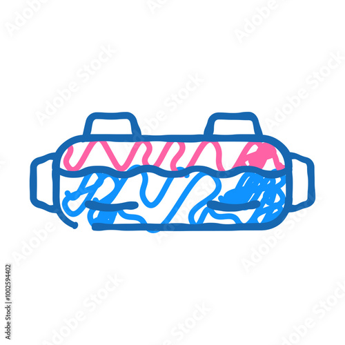 aqua bag gym equipment doodle icon sketch vector. aqua bag gym equipment sign. isolated symbol illustration