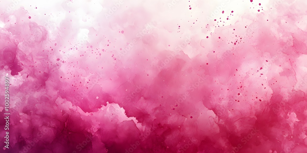 Fototapeta premium Abstract pink watercolor splash with soft pastel hues and delicate rose tones Ethereal cloud-like texture creates a dreamy atmosphere with fluid ink droplets and vibrant magenta accents
