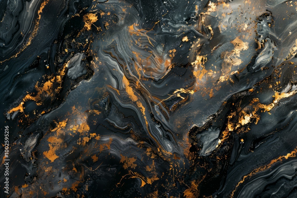 Photo of Deep black marble pattern with golden veins. Background texture for backdrops or mapping Photo of Deep black marble pattern with golden veins. Background texture for backdrops or mapping