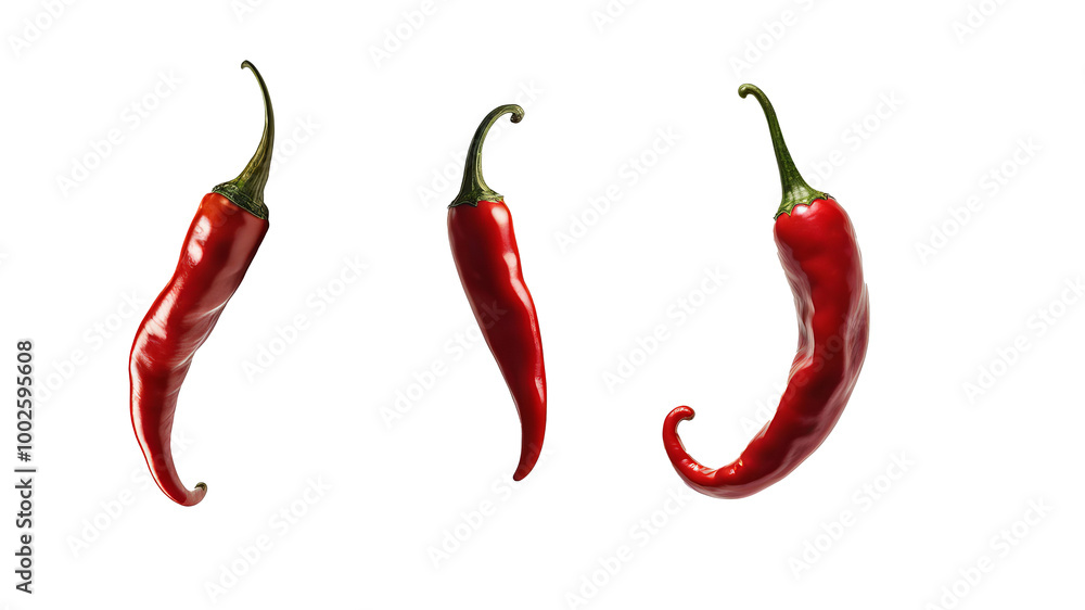 Red chili pepper isolated on transparent background Red chili pepper isolated on transparent background