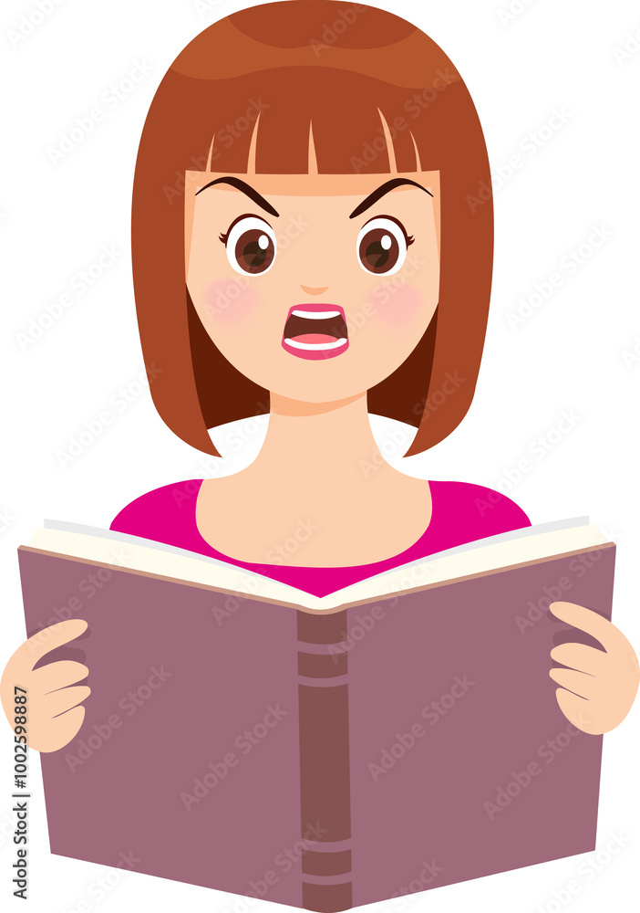 People are reading book and have different emotions People are reading book and have different emotions