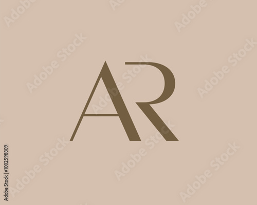 AR letter logo icon design. Classic style luxury initials monogram.