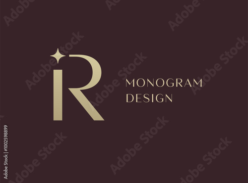 IR or RI letter logo icon design. Classic style luxury initials monogram.